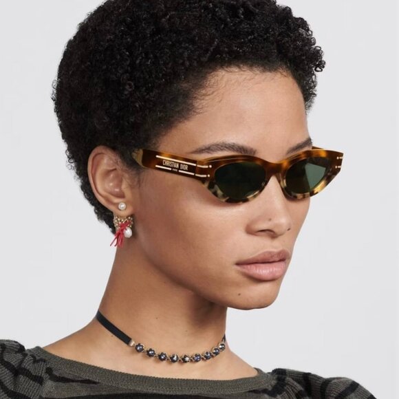 Final Price! Dior DIORSIGNATURE B5I 24C0 Havana Green Sunglasses - Picture 1 of 12